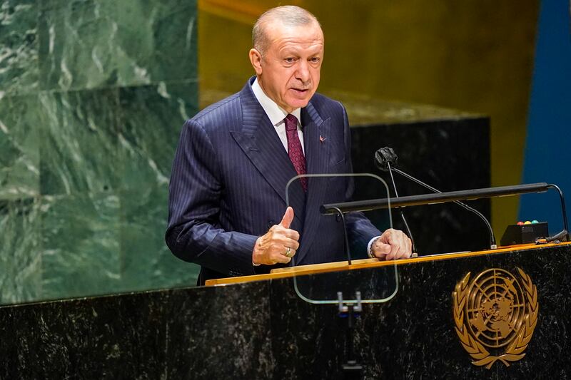 President Recep Tayyip Erdogan announces Turkey's willingness to ratify the Paris Agreement on climate change. EPA