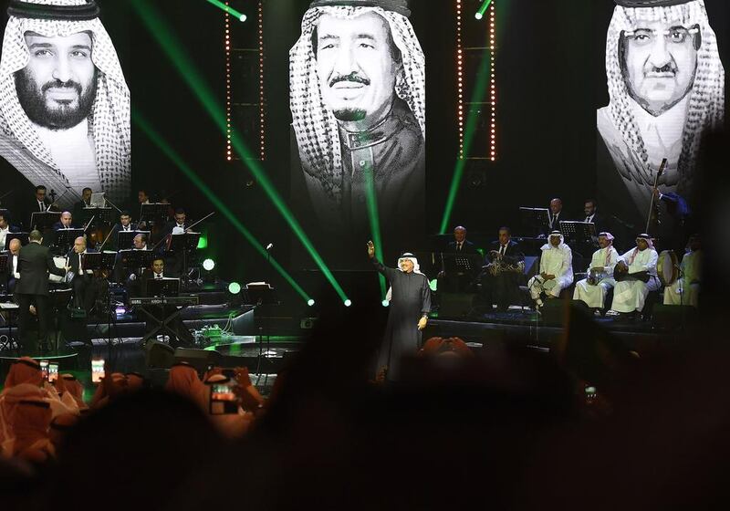 Saudi singer Mohammed Abdu performs during a concert in Riyadh. Fayez Nureldine / AFP 




