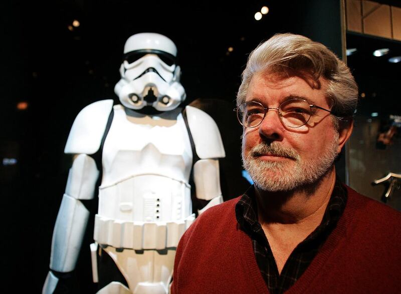 George Lucasas with a Stormtrooper. Winslow Townson / AP Photo