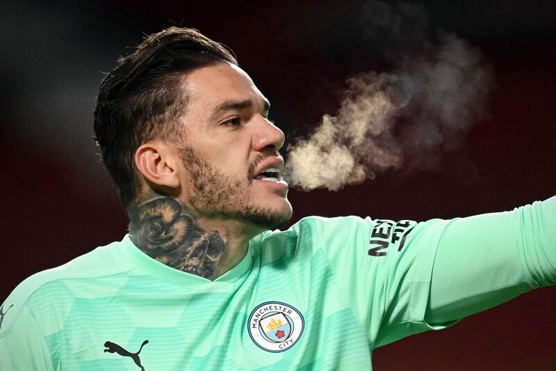 MANCHESTER CITY RATINGS: Ederson, 5 – His distribution was unusually wayward, with many passes out from the back going straight to United players. Was scarcely called upon to make a save. AFP