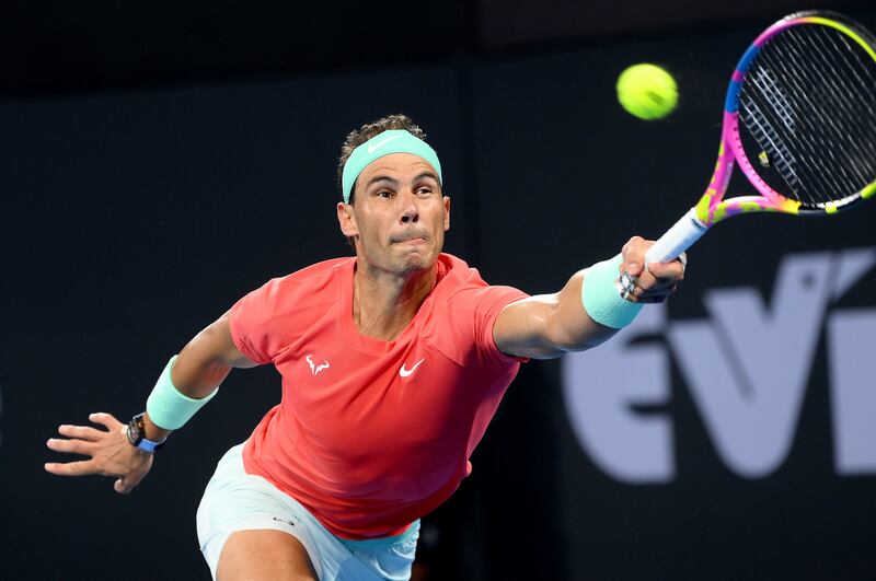 Rafael Nadal plays a forehand. Getty Images
