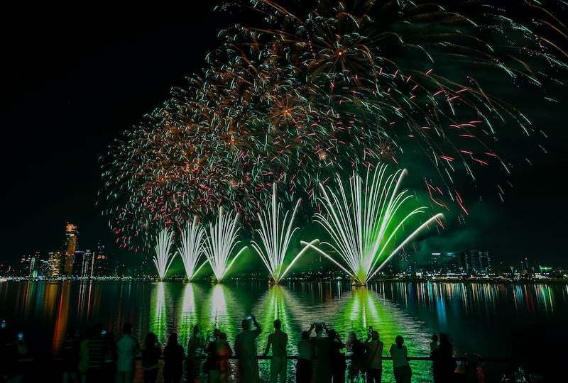 Eid fireworks light up the sky on the Corniche in Abu Dhabi