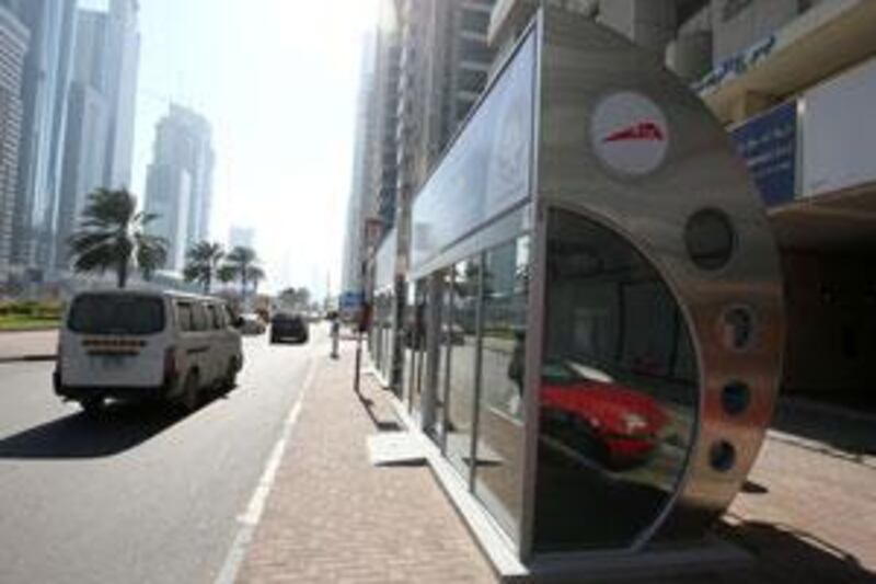 An air conditioned bus stop in Dubai. The RTA plans to buy 518 more buses at a cost of more than Dh845m.