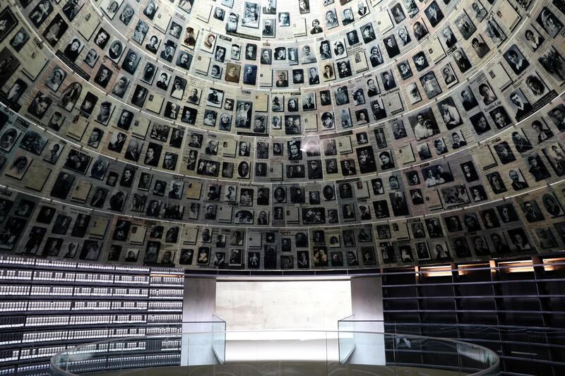 epa08371797 An interior view of a the empty Hall of Names at the deserted Yad Vashem Holocaust Memorial Museum in Jerusalem, 19 April 2020. Usually in the period around Easter and Orthodox Easter the Yad Vashem Museum is crowded with people but in order to prevent the spread of the SARS-CoV-2 coronavirus which causes the Covid-19 disease, the government imposed restrictions. The Yad Vashem Museum remains closed but will switch its main activities when Israel commemorates the Holocaust Remembrance Day on 20 April, to the social networks and social media.  EPA/ABIR SULTAN