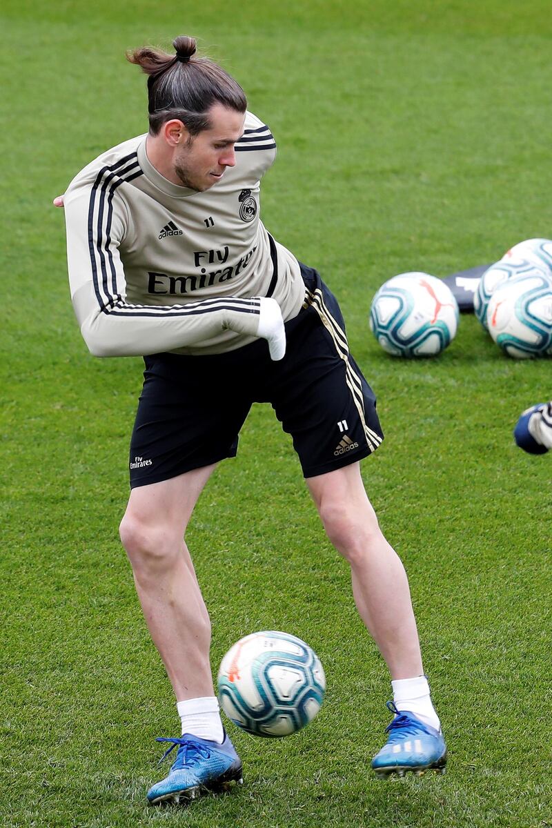 Gareth Bale in training ahead og the clasico n Sunday.