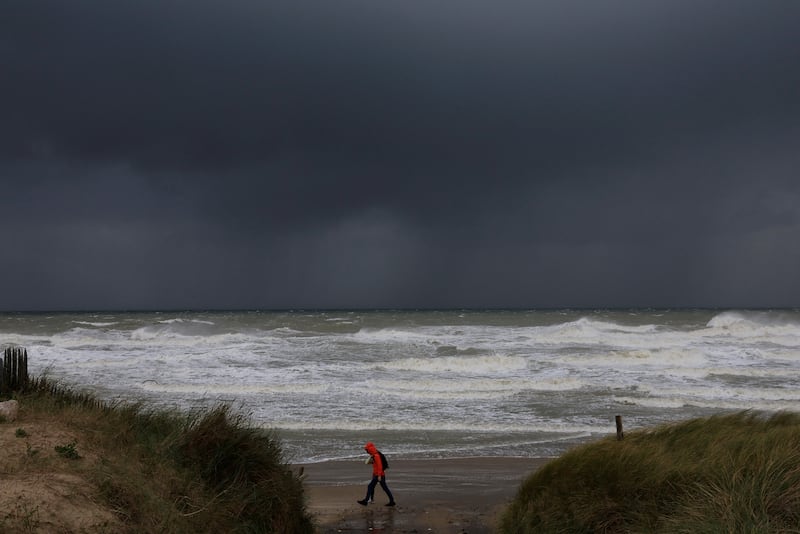 A blackening sky looms over Le Portel as Storm Ciaran approaches France. Reuters