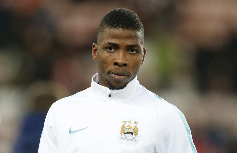 Kelechi Iheanacho of Manchester City shown during warm up before Tuesday night’s match in the Premier League. Andrew Yates / Reuters