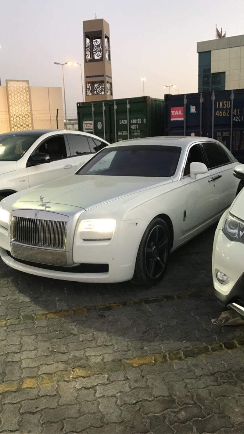 Seventeen luxury vehicles were impounded at a sea port where the gang was planning to smuggle them out of the country. Courtesy Dubai Police
