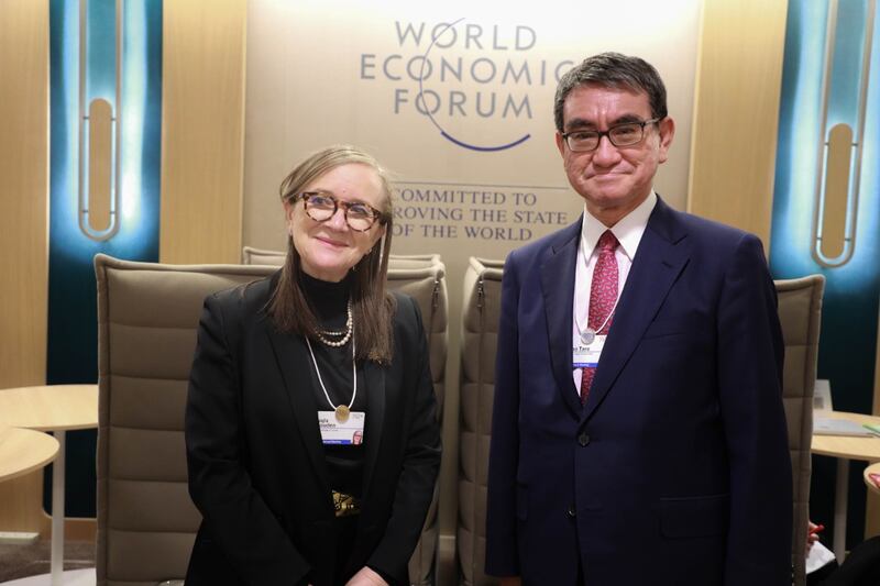 Ms Bouden attends the World Economic Forum in Davos. Photo:  Presidency of Tunisia / Facebook