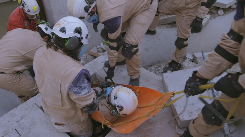 A still of White Helmets. Courtesy Netflix