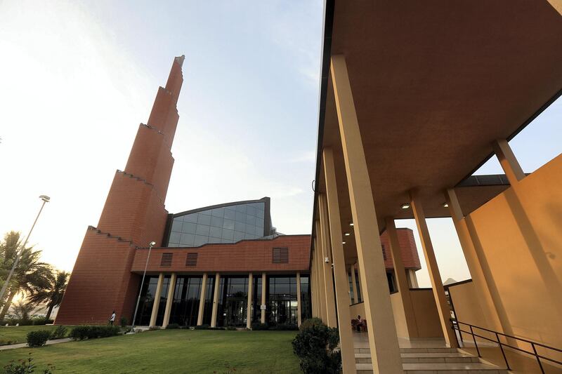 Abu Dhabi, May, 26, 2019: Exterior view of Sheikha Fatima Bint Mubarak Mosque in Mohammed Bin Zayed City in Abu Dhabi. Satish Kumar/ For the National / Story by John Dennehy