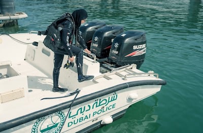 Sgt Al Marri is Dubai Police's first female underwater explosives specialist. Photo: Dubai Police