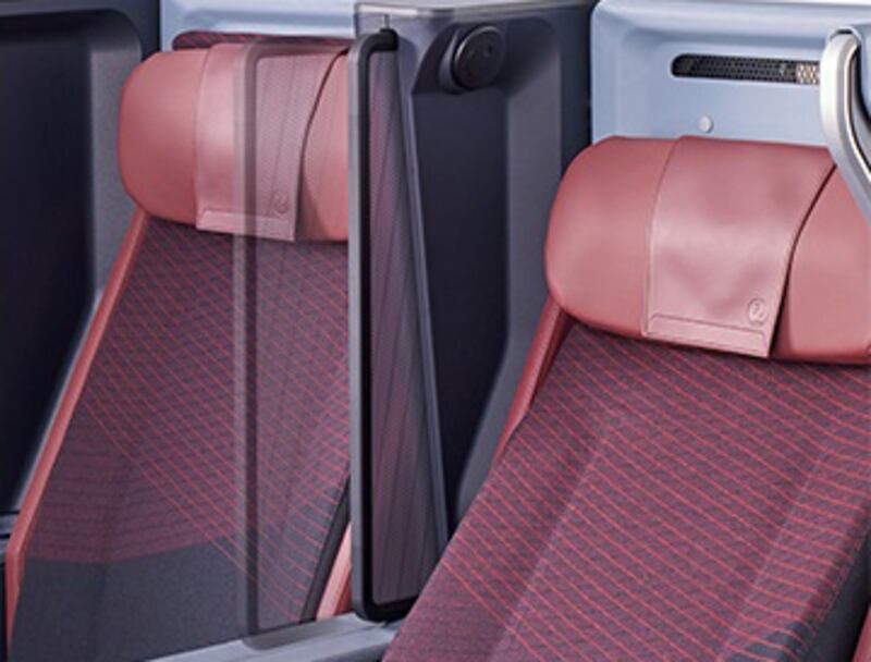 The reclining seats in premium economy class can be controlled electronically