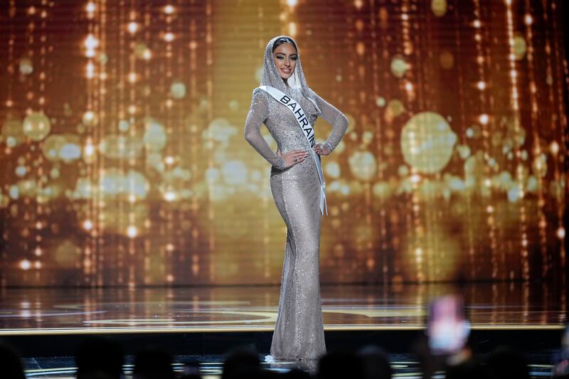Miss Bahrain Evlin Khalifa competes in the evening gown competition during the preliminary round of the 71st Miss Universe in New Orleans. All photos: AP