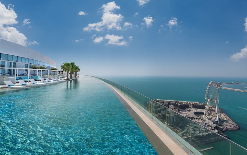 The world’s highest outdoor infinity pool is at Dubai's Address Beach Resort. Photo: Address Hotels