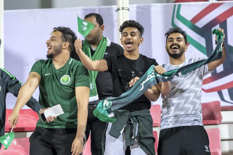 DUBAI, UNITED ARAB EMIRATES.  08 JANUARY 2019. AFC Football at Rashid Stadium. Saudi Arabia vs DPR Korea (North Korea). Fan pictures before the game. (Photo: Antonie Robertson/The National) Journalist: None. Section: Sport.