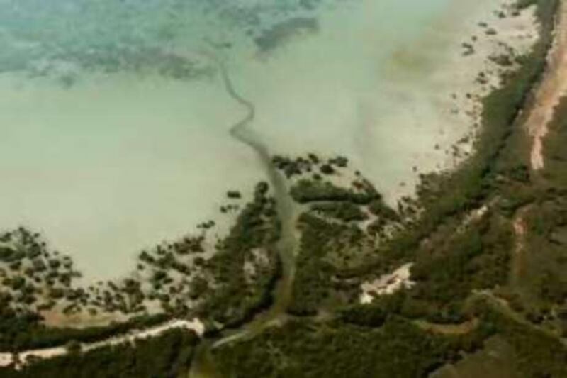 ABU DHABI, UNITED ARAB EMIRATES - November 6, 2008: Aerial photographs of islands off the coast of Abu Dhabi, on route to Sir Bani Yas Island in the Western Region of Abu Dhabi. ( Ryan Carter / The National ) *** Local Caption ***  RC005-Aerials.jpgRC005-Aerials.jpg