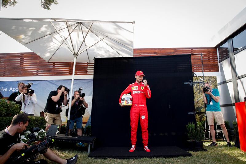 Formula One driver Sebastian Vettel poses during a portrait session ahead of the Australian Grand Prix in Melbourne. EPA