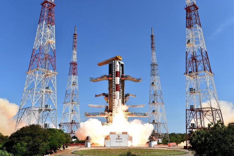 Lift-off for the Indian rocket with all 20 satellites abaord. Courtesy IsroI