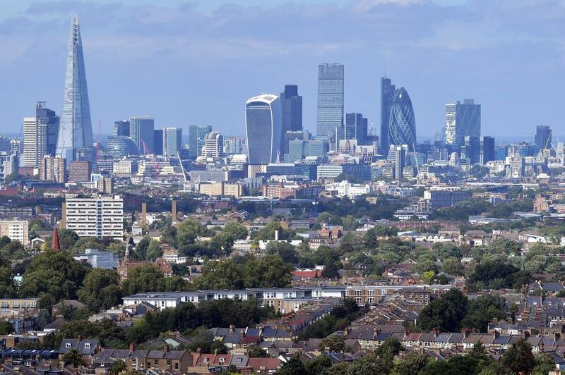 Residential areas of south London with central London, including the Shard, in the distance. London house prices fell but nationally values remained stable. Carl Court / Getty