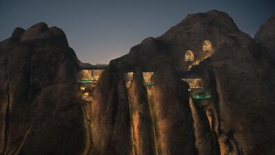 Desert Rock hotel will be made up of rooms carved into a cliff. Photo: Red Sea Global