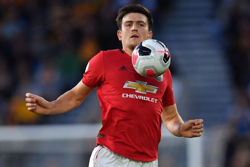 Manchester United's English defender Harry Maguire controls the ball. AFP