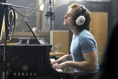 Taron Egerton as Elton John in Rocketman from Paramount Pictures.