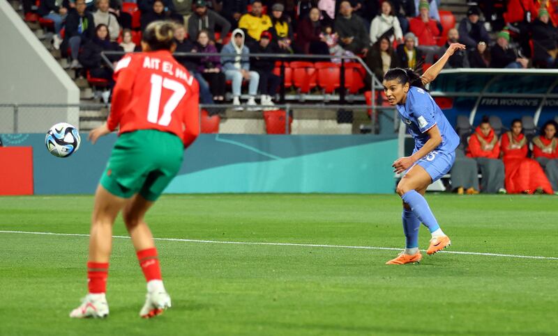 France's Kenza Dali scores their second goal.Reuters