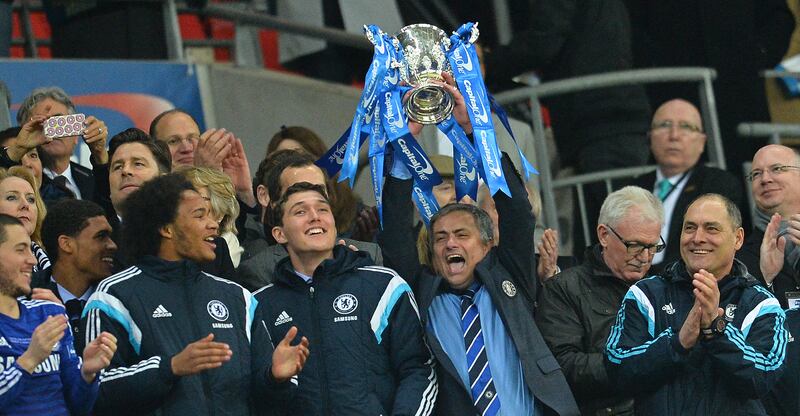 12) League Cup, March 2015: The return of Mourinho brought with it more domestic success, starting with a third League Cup under Abramovich. Chelsea claimed a 2-0 victory over Tottenham in the final, John Terry and Diego Costa with the goals. AFP