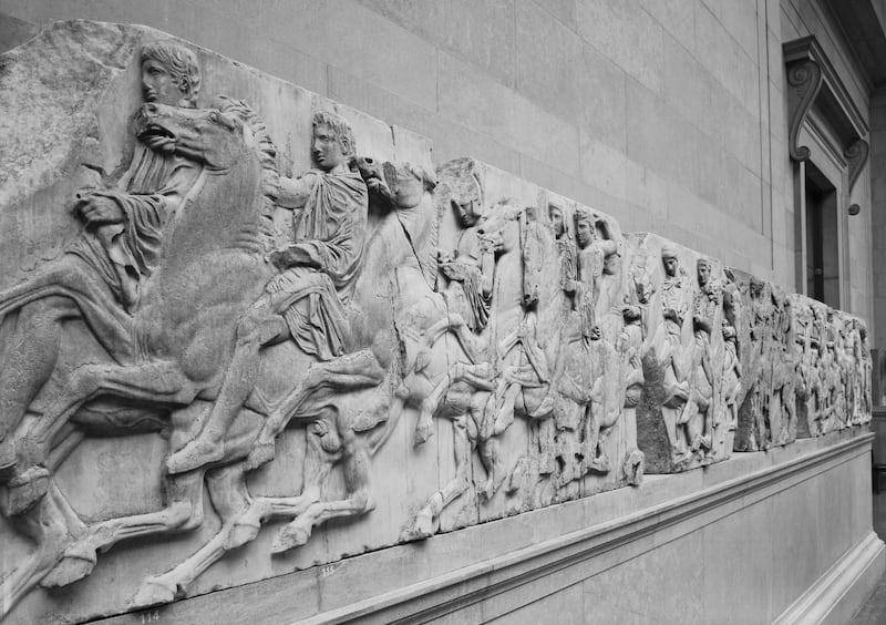 The Elgin Marbles on display in the Duveen Gallery at the British Museum in 1971. Getty Images