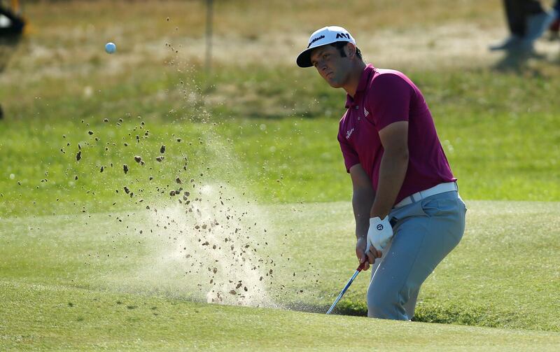 Golf - The 146th Open Championship - Royal Birkdale - Southport, Britain - July 18, 2017   Spain's Jon Rahm plays out of a bunker during a practice round   REUTERS/Paul Childs