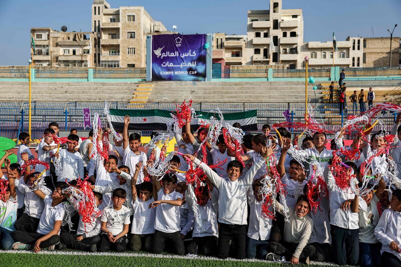 More than 300 children held their own World Cup in Idlib, Syria, on Saturday
