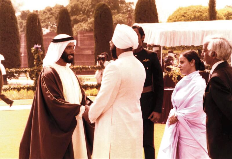 Sheikh Zayed, the UAE's founding father, at a conference of the non-aligned countries in India on 6 March, 1983. Photo: National Archives