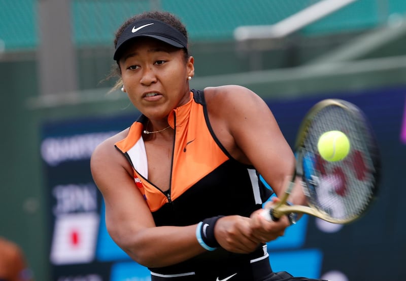 FILE PHOTO : Tennis - Pan Pacific Open Women's Singles Quarter-final match - Utsubo Tennis Center, Osaka, Japan - September 21, 2019. Japan's Naomi Osaka in action. REUTERS/Kim Kyung-Hoon/File Photo