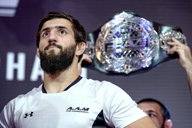 Abu Dhabi, United Arab Emirates, October 2, 2019, 2019. BRAVE Combat Federation Mixed Martial Arts open workout at the YAS Mall. -- Abdoul Abdouraguimov will defend his belt in the main event for the Welterweight World Championship, BRAVE Combat Federation this Friday at the Mubadala Arena, Abu Dhabi. Victor Besa / The National Section: SP Reporter: Amith Passela