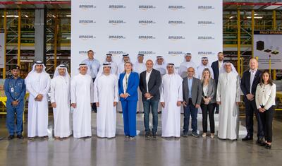 The opening of Amazon's new fulfilment centre in Dubai South was attended by officials from Dubai Aviation City Corporation, Dubai South, the Dubai Department of Economy and Tourism, Dubai Customs, and Dubai Corporation for Consumer Protection and Fair Trade. Photo: Amazon