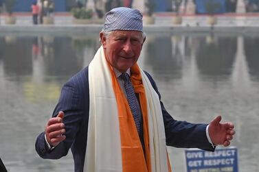 Britain's Prince Charles visits the Gurudwara Bangla Sahib, a prominent Sikh house of worship, in New Delhi on November 13, 2019. The Prince of Wales is on a two-day visit to India starting from November 13. AFP 