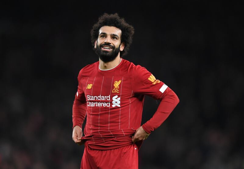 Mohamed Salah during the match. Getty