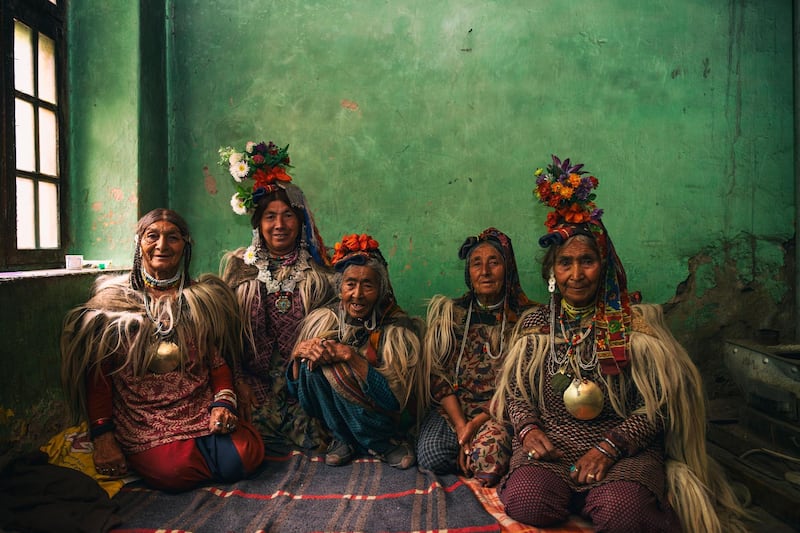 Dropka women in Ladakh’s Dha village. Courtesy Aman Chotani