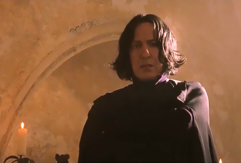 Alan Rickman as Severus Snape.