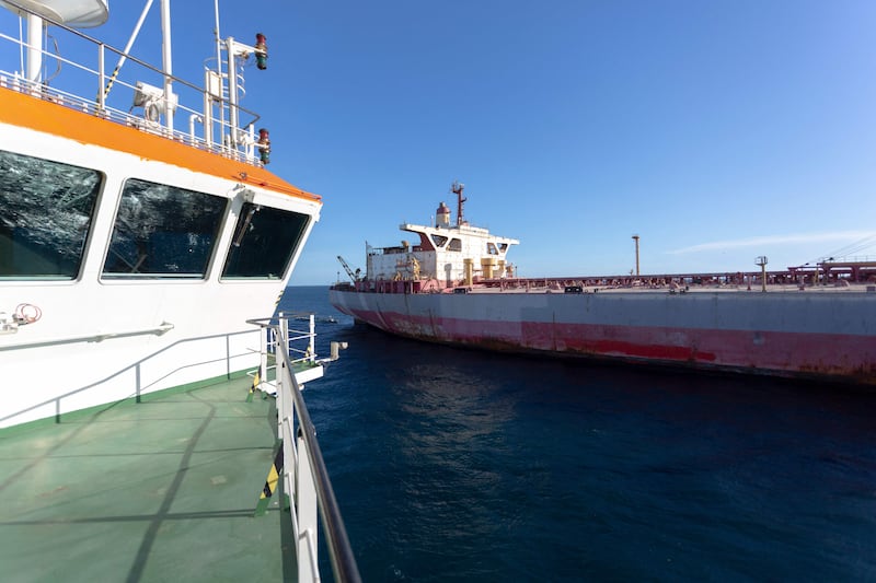 The UN says it is ready to start salvage work on the oil tanker stranded off Yemen's coast. AFP / Coen de Jong / Boskalis