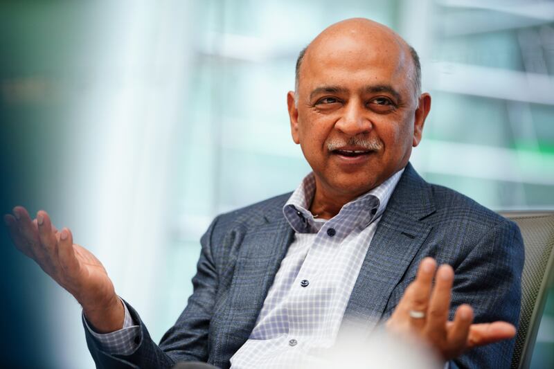 IBM chief executive Arvind Krishna says the recruitment of back-office staff will be suspended or slowed. Bloomberg