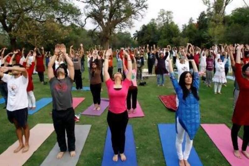 Saturday April 7 was World Health Day, marked by these people in New Delhi with a group yoga session. Tsering Topgyal / AP