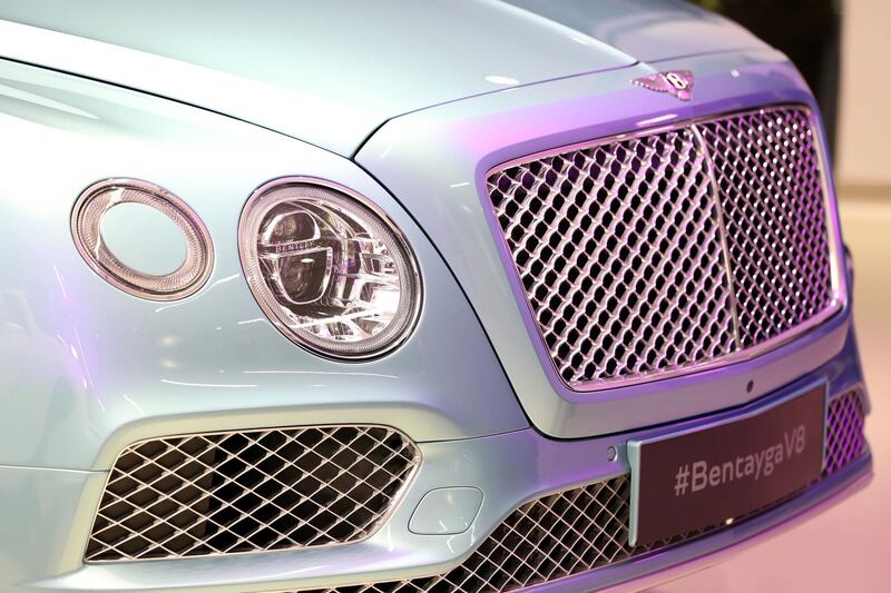 Abu Dhabi, United Arab Emirates - Reporter: Simon Wilgress-Pipe: A Bentley Bentayga V8. The opening of the new Bentley Emirates showroom. Tuesday, January 21st, 2020. Abu Dhabi. Chris Whiteoak / The National