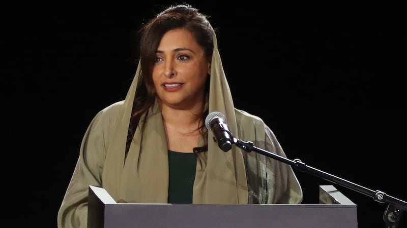 Sheikha Bodour Al Qasimi, the president of the International Publishers’ Association, spoke at the World Conference on Creative Economy at Expo 2020 Dubai. Photo: WCCE 2021