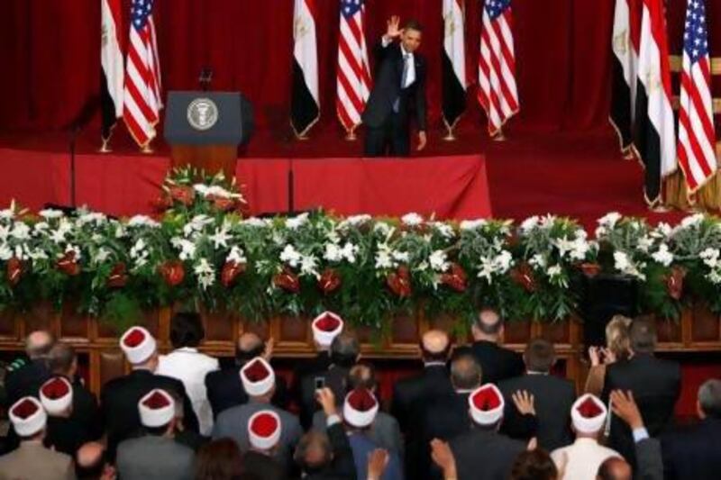 Barack Obama is applauded after delivering a speech at Cairo University in Egypt in 2009. Quoting from the Quran, Obama called for a 'new beginning between the United States and Muslims', in an address designed to reframe relations after the terrorist attacks of 9/11 and the US-led war in Iraq. The applause has long since died away, according to Vali Nasr. Nasser Nasser / AP Photo