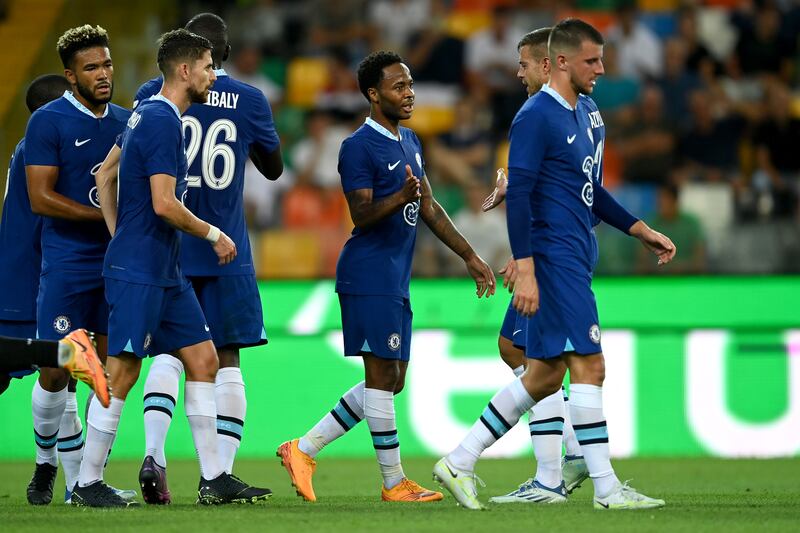 Raheem Sterling scored his first goal for Chelsea in their friendly against Udinese. Getty