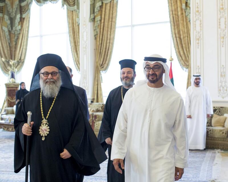 Sheikh Mohammed departs with His Beatitude John X.