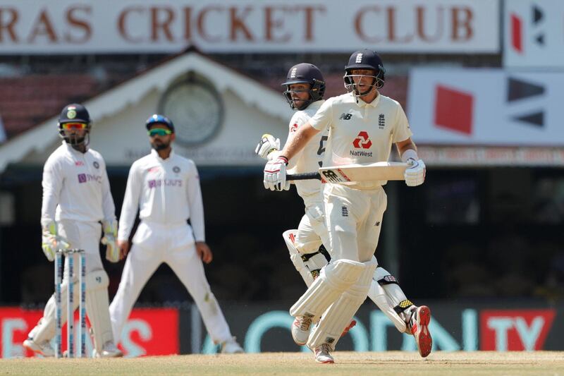 Ben Foakes of England taking a single during day four of the second PayTM test match between India and England held at the Chidambaram Stadium in Chennai, Tamil Nadu, India on the 16th February 2021

Photo by Saikat Das / Sportzpics for BCCI