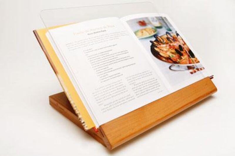 Cookery book stand, Dh119, available from Crate and Barrel, Mall of the Emirates, Dubai, 04 399 0125